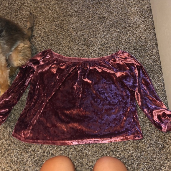 velvet half sleeve shirt - Picture 1 of 2